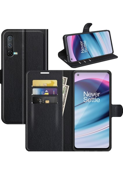 Oneplus Nord Ce Litchi Doku Flip Koruyucu Tpu Kılıf Için Oneplus Nord Ce 5g (Yurt Dışından)