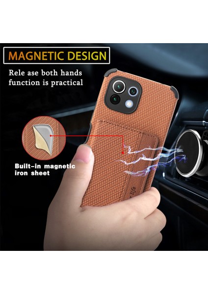 Xiaomi Mi 11 Lite Için Karbon Fiber Manyetik Kart Çantası Kılıfı (Yurt Dışından) indirimleri