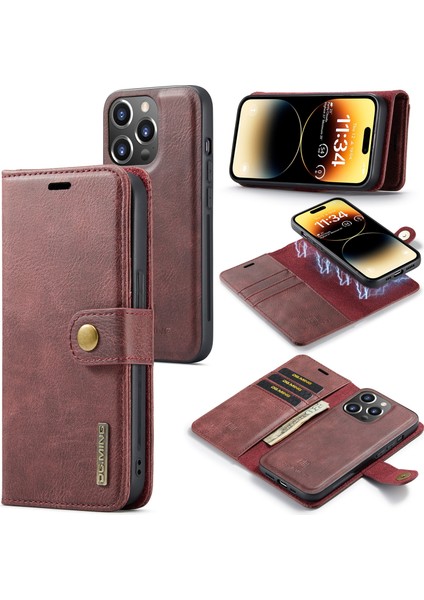iPhone 14 Pro Için Crazy Horse Deri Kılıf (Yurt Dışından)
