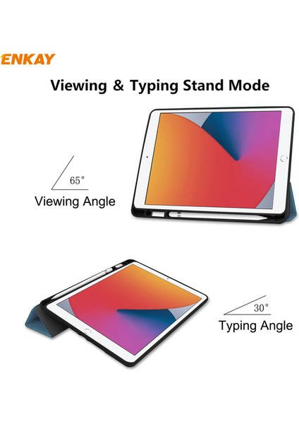 iPad 10.2 Için Kalem Yuvalı Akıllı Kılıf 2021 / 2020 / 2019 (Yurt Dışından) modelleri