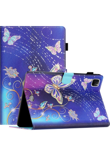 iPad Pro 11 2024 Için Renkli Çizim Pu Kılıf (Yurt Dışından)