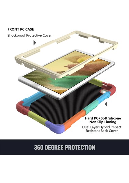 Pc + Silikon Kılıf Samsung Galaxy Tab A7 Lite 8.7 SM-T220 / SM-T225 (Yurt Dışından) modelleri