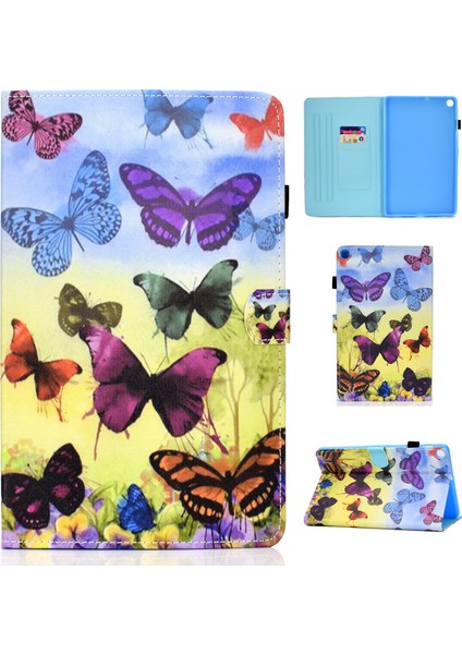 Samsung Galaxy Tab A7 (2020) T500 Için Renkli Çizim Kılıfı (Yurt Dışından)