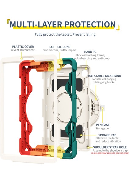 Samsung Galaxy Tab A7 Için Kontrast Renkli Kılıf (Yurt Dışından) fiyatları