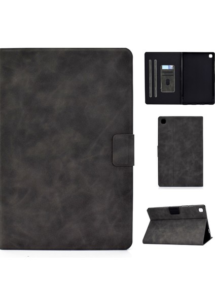 Samsung Galaxy Tab A7 (2020) T500 Için Sığır Derisi Dokulu Kılıf (Yurt Dışından)
