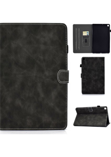 Samsung Galaxy Tab A7 T220 Sığır Derisi Doku Kılıf Samsung Galaxy Tab A7 Lite T220 Için (Yurt Dışından)