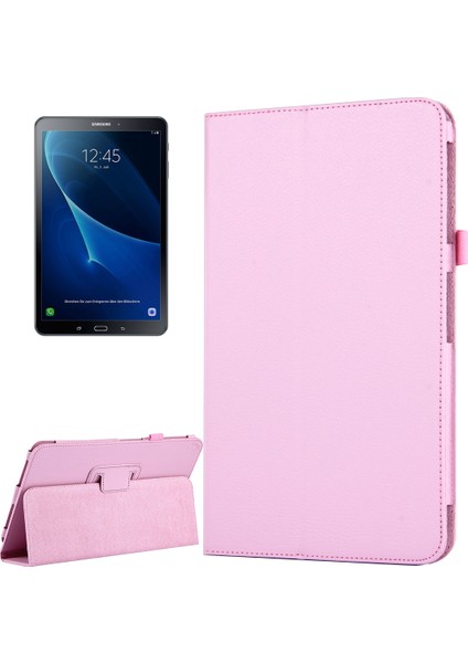 Galaxy Tab A 10.1 / T580 Için Litchi Dokulu Pu Kılıf (Yurt Dışından)