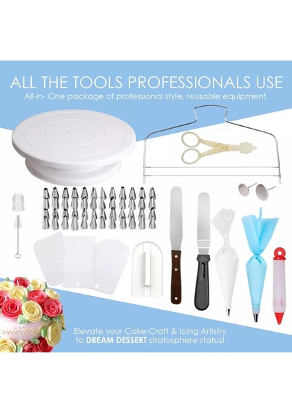 205 Parça Pasta Süsleme Döner Tabla Seti (Yurt Dışından) fiyatları