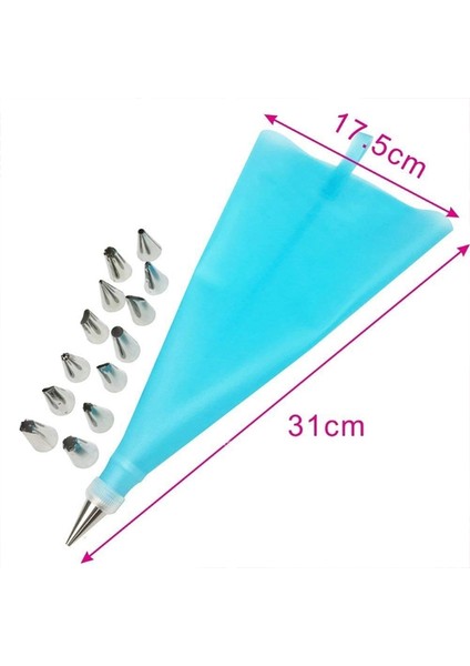 2 Takım Yeniden Kullanılabilir Silikon Pasta Torbası Kek Dekorasyon Araçları 16 Nozul Uçlu (Yurt Dışından) fiyatları