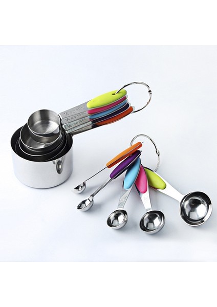 KN650 10'u 1 Arada Renkli Paslanmaz Ste Ölçme Kaşığı (Yurt Dışından)