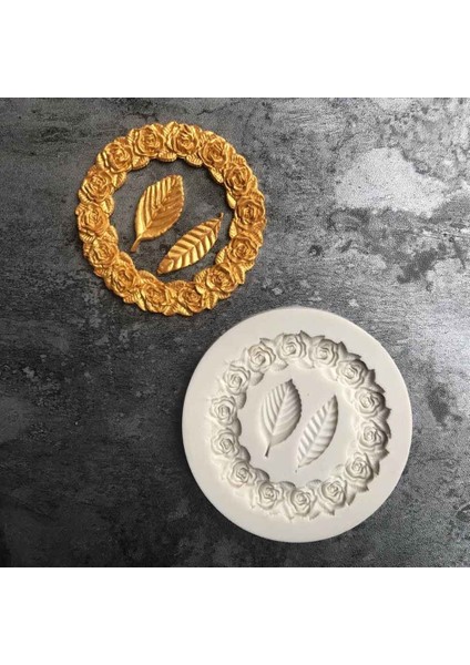 2 Adet Gül Çelenk Gül Yaprağı Silikon Fondan Kalıp Kek Kenar Dekorasyon Aracı Pişirme Tutkal Kalıp (Yurt Dışından) modelleri