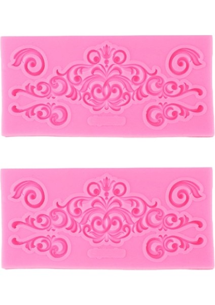 2 Adet Fondan Kek Silikon Kalıp Içi Boş Kabartmalı Sınır Çerçeve Retro Fotoğraf Çerçevesi Kalıp (Yurt Dışından)
