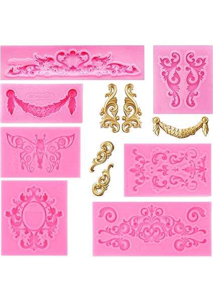 2 Adet Fondan Kek Silikon Kalıp Içi Boş Kabartmalı Sınır Çerçeve Retro Fotoğraf Çerçevesi Kalıp (Yurt Dışından) fiyatları