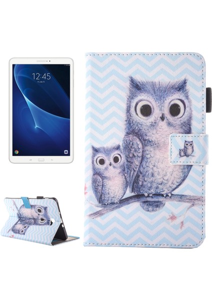 Galaxy Tab A 10.1 (2016) / T580 Şeftali Çiçeği Desenli Pu Kılıf Için (Yurt Dışından)