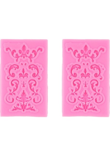 2 Adet Fondan Kek Silikon Kalıp Içi Boş Kabartmalı Sınır Çerçeve Retro Fotoğraf Çerçevesi Kalıp (Yurt Dışından)