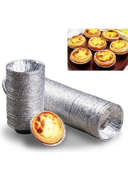 100 Adet/paket Alüminyum Folyo Yumurta Tart Bardak Kek Tutucu (Yurt Dışından)