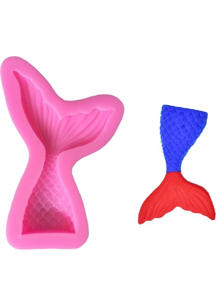 Mini Denizkızı Kuyruğu Sıvı Silikon Kalıp Büyük (Pembe) 15-94 (Yurt Dışından)