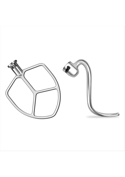 5qt-6qt Kase Eğimli Kafa Standı Mikserler Için Ataşman Paslanmaz Çelik Düz Çırpıcı + Spiral Hamur Kancası (Yurt Dışından)