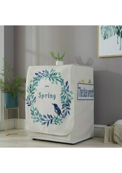 Karikatür Pamuk ve Keten Tamburlu Rulo Çamaşır Makinesi Toz Kapağı 83X60X60CM (Yurt Dışından)