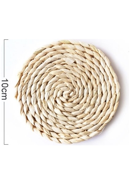 2 Adet Kaymaz Doğal Mısır Dokuma Yalıtımlı Çay Mat Yuvarlak Bardak Altlığı 10CM (Yurt Dışından) indirimleri