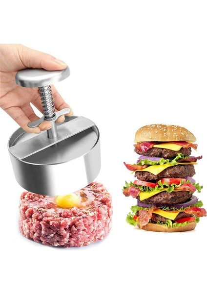 Hamburger Köfte Yapıcı Pres 304 Paslanmaz Çelik Yapışmaz Yuvarlak Manuel Pirinç Topu Kalıbı Kalınlığı Ayarlanabilir Mutfak Aleti (Yurt Dışından) fırsatları