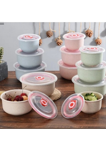 Bento Kutusu Buğday Saman Öğle Yemeği Kutusu Kapaklı Çevre Dostu Salata Kasesi Mikrodalga Gıda Saklama Kabı Yeşil Olabilir (Yurt Dışından) fiyatları