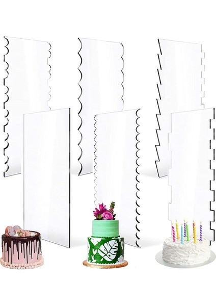 6'sı 1 Arada Şeffaf Akrilik Kek Kazıyıcı Seti (Yurt Dışından)