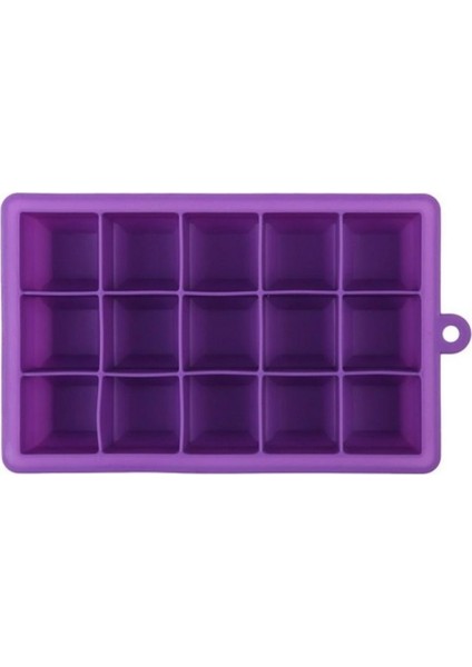 15 S Dıy Büyük Buz Küpü Kalıp Kare Şekli Silikon Buz Tepsisi Meyve Dondurma Makinesi (Yurt Dışından)