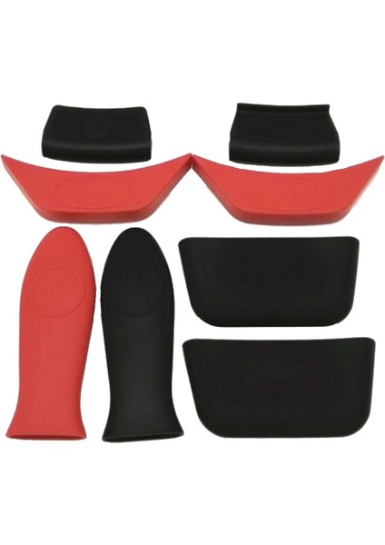8 Parça / Set Siyah Kırmızı Silikon Yalıtım Pedi (Yurt Dışından)