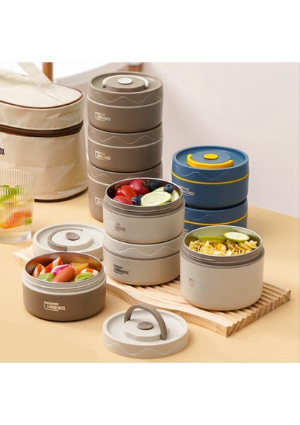 Gıda Sıcak Öğle Yemeği Kabı, Paslanmaz Çelik Termal Öğle Yemeği Konteyner Taşınabilir Termal Bento Kutusu Gıda Konteyneri Mavi B (Yurt Dışından) indirimleri