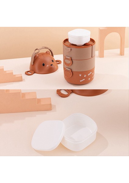 Istiflenebilir Bento Kutusu Taşınabilir Sızıntı Geçirmez Bento Kutusu Japon Tarzı Çift Katmanlı Bento Kutu Kahverengi (Yurt Dışından) fırsatları