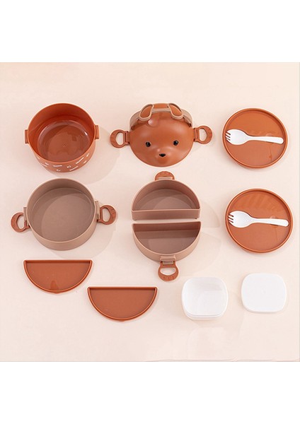 Istiflenebilir Bento Kutusu Taşınabilir Sızıntı Geçirmez Bento Kutusu Japon Tarzı Çift Katmanlı Bento Kutu Kahverengi (Yurt Dışından) indirimleri