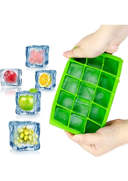 15 S Dıy Büyük Buz Küpü Kalıp Kare Şekli Silikon Buz Tepsisi Meyve Dondurma Makinesi (Yurt Dışından) modelleri