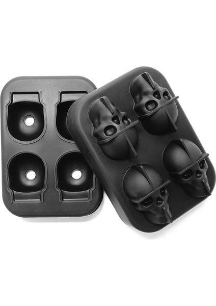 Silikon Buz Tepsisi Kalıbı 4 Izgaralı Kafatası (Yurt Dışından)