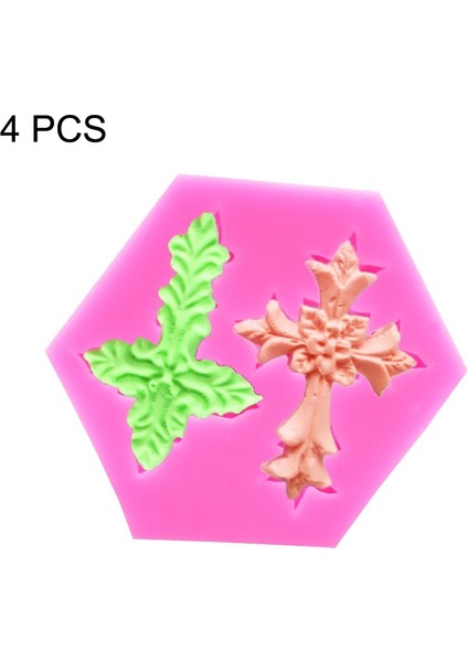 4 Parça Çapraz Şekilli Silikon Kek Kalıbı (Yurt Dışından)