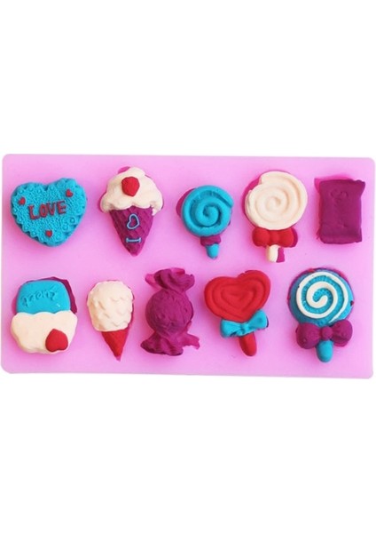 G114 Şeker Lolipop Dondurma Şekli Silikon Kalıp (Yurt Dışından)