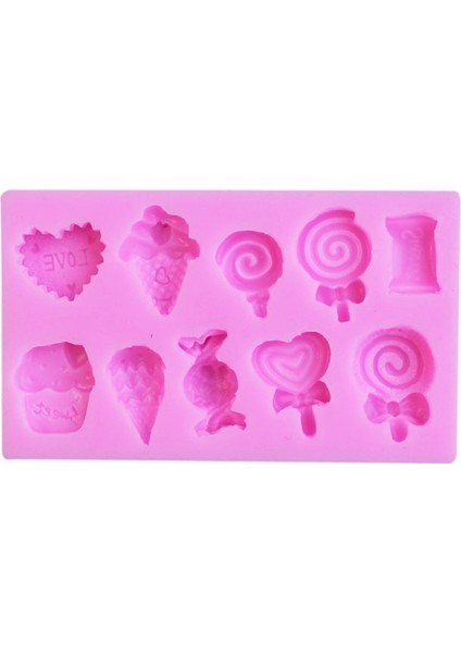 G114 Şeker Lolipop Dondurma Şekli Silikon Kalıp (Yurt Dışından) fiyatları
