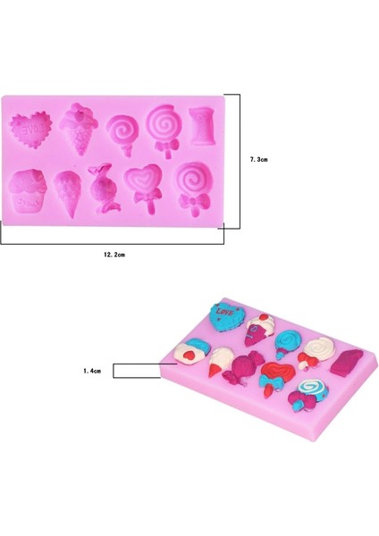 G114 Şeker Lolipop Dondurma Şekli Silikon Kalıp (Yurt Dışından) modelleri