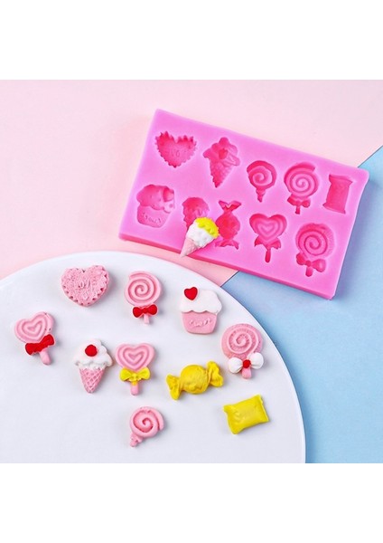 G114 Şeker Lolipop Dondurma Şekli Silikon Kalıp (Yurt Dışından) fırsatları