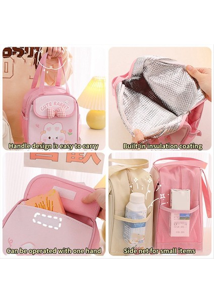 Kawaii Kızlar Için Öğle Yemeği Çantası Sevimli Öğle Yemeği Kutusu Çanta Yalıtılmış Çanta Yeniden Kullanılabilir Çanta Sıcak Veya Soğuk Iş Bej (Yurt Dışından) fiyatları