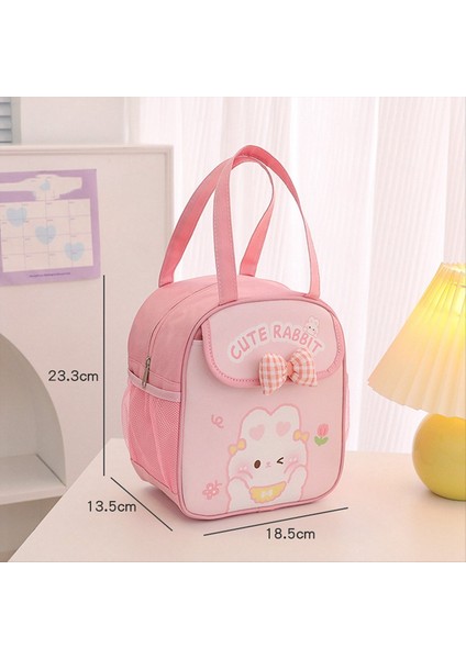Kawaii Kızlar Için Öğle Yemeği Çantası Sevimli Öğle Yemeği Kutusu Çanta Yalıtılmış Çanta Yeniden Kullanılabilir Çanta Sıcak Veya Soğuk Iş Bej (Yurt Dışından) modelleri