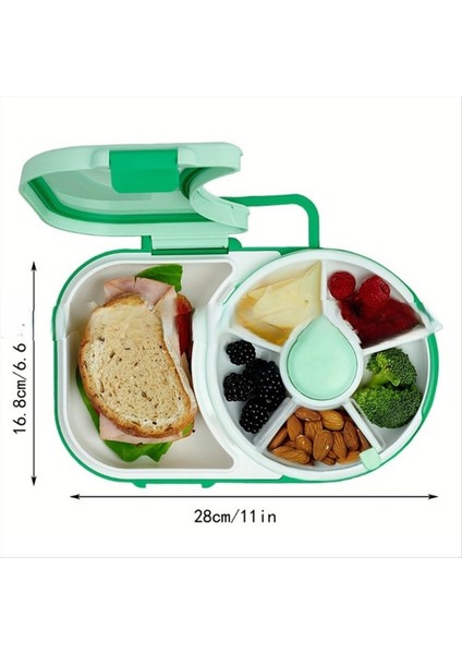 Sandviç Tepsisi ve Meyve Dahil 6 Bölme ile Atıştırmalık Spinner Bölünmüş Öğle Yemeği Kablolu Bento Tarzı Öğle Yemeği Kutusu (Yurt Dışından) modelleri