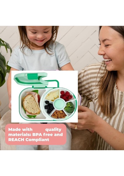 Sandviç Tepsisi ve Meyve Dahil 6 Bölme ile Atıştırmalık Spinner Bölünmüş Öğle Yemeği Kablolu Bento Tarzı Öğle Yemeği Kutusu (Yurt Dışından) indirimleri