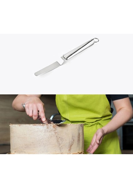 Paslanmaz Ste Krem Spatula Paslanmaz Ste Bl Kek Spatula Pişirme Kazıyıcı Pişirme Araçları (6-Inç Kavisli) (Yurt Dışından)