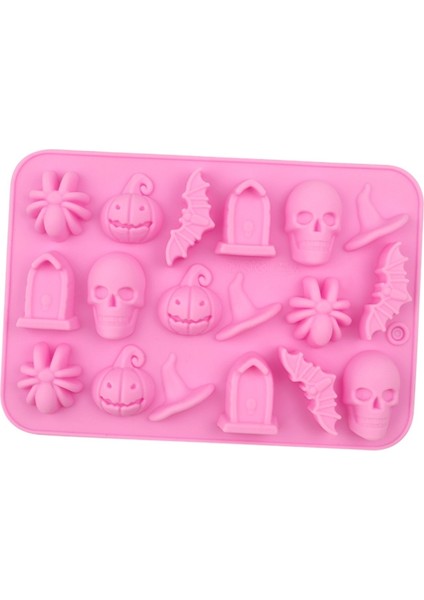 18'li Cadılar Bayramı Kafatası Çikolata Silikon Kalıpları 18 Izgaralar Cadılar Bayramı Kafatası (Yurt Dışından)