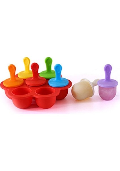 Silikon Mini Buz Pops Kalıp Dondurma Topu Lolly Maker Popsicle Kalıpları Bebek Dıy Gıda Takviyesi Aracı (Yurt Dışından)