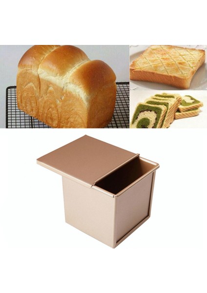Yapışmaz Kare Tost Kalıbı 8759 11.8X11X10.3CM Dalgalanmasız Altın (Yurt Dışından)