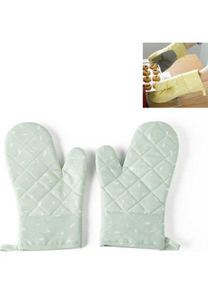 Mutfak Mikrodalga Fırın Kalınlaştırılmış Silikon Isıya Dayanıklı Pişirme Özel Yalıtım ve Haşlanma Önleyici Eldivenler (Yurt Dışından)