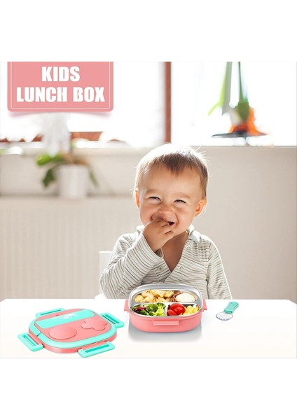 Paslanmaz Çelik Çocuk Bento Kutusu, Sızıntı Kanıtı, 3 Bölmeli, 1 Ila 3 Pembe Için Çatal Bıçak Takımı-Ideal Porsiyon Boyutlarına Sahip Öğle Yemeği Kutusu (Yurt Dışından) fiyatları