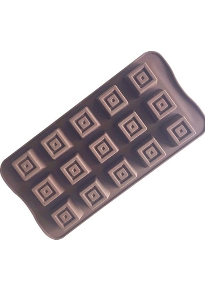 15'li Kare Dıy Silikon Çikolata Kalıbı 15 Izgaralı Kare (Yurt Dışından)
